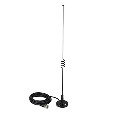 Mobile Antenna Dual Band VHF 144-148 MHz, UHF 430-450 MHz With 2.5" Magnet Mount, 12' RG58A/U Cable, Assembled PL259 Connector. TRAM 1003