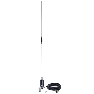 Antenna  Dual band Mobile VHF 144-174MHz 2.4 dBd, UHF 430-450 MHz 4.5 dBd. For Mobile Radio. Trunk, Side, Or Hole Mounting