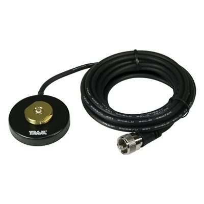 Magnet Antenna Mount 2 1/2" NMO Black With 12' RG58/U And PL259. For Mobile NMO Radio Antenna