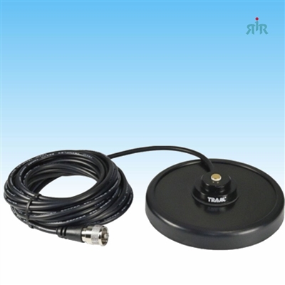 Magnet Antenna Mount NMO 5" Black With Rubber Boot, Cable, And Assembled Connector. TRAM 1241