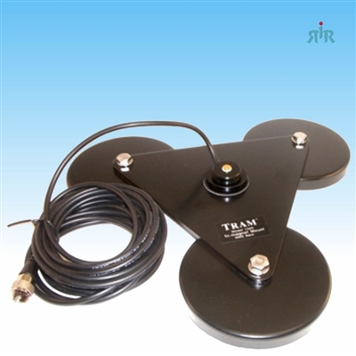 Magnet Antenna Mount NMO Triple 5" with 17 ft Cable and Connector Assembled. TRAM 1269