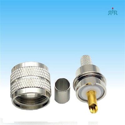 TRAM 1311 UHF-Male/ PL-259 Connector 2-pieces, Crimp for RG-8X, RG-59, LMR-240 type Coax Cable