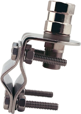 Mirror Antenna Mount Double Groove, With 3/8"x 24 Threaded Stud To SO239. Tram 278