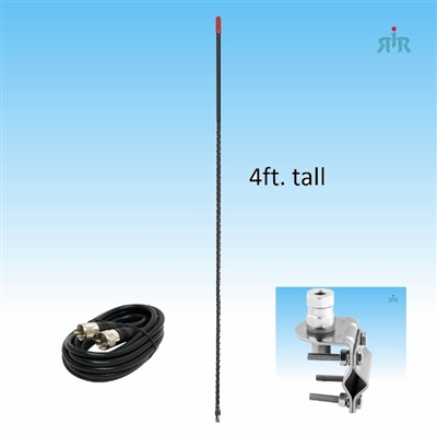 Antenna CB 26-29 MHz 5 inch With Mirror Mount, Cable, Assembled Connectors