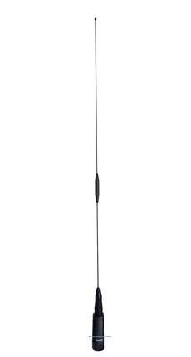 Antenna Dual Band Mobile VHF UHF, 144-148 MHz 2.5 dBd, UHF 430-450 MHz 5.5 dBd, NMO, Black Finish, With Spring