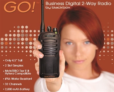 GO! Digital & Analog 2-Way Radio, UHF 400-470MHz, 32 ch, MotoTRBO Tier II & Hytera Compatible