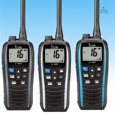 ICOM M25 5 Watts Floating Marine VHF Handheld with USB Connector for Charge Battery