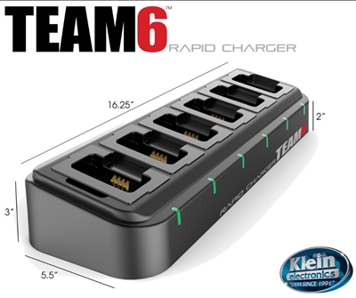 Kein Electronics Rapid Rate Gang 6-Unit Compart Charger NiCD, NiMH, Li-Ion Batteries for Portable Radios. Team6